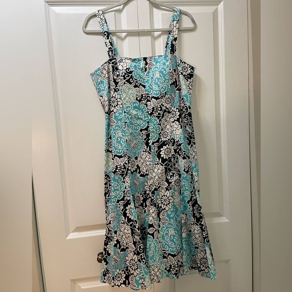 Vintage madison leigh Size 10 Cotton Floral Sun Dress w/Adjustable Straps & Cups
